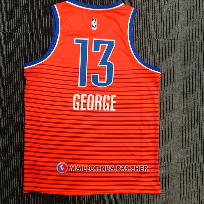 Maillot Oklahoma City Thunder Paul George NO 13 Statement 2021 Orange